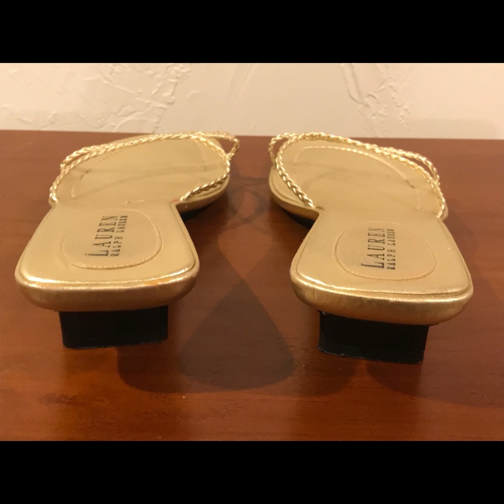 Lauren Ralph Lauren Womens 8 B Gold Heel Sandals - Picture 8 of 8